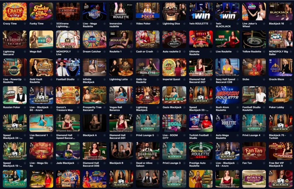 Live dealer games in 1WIN Casino app