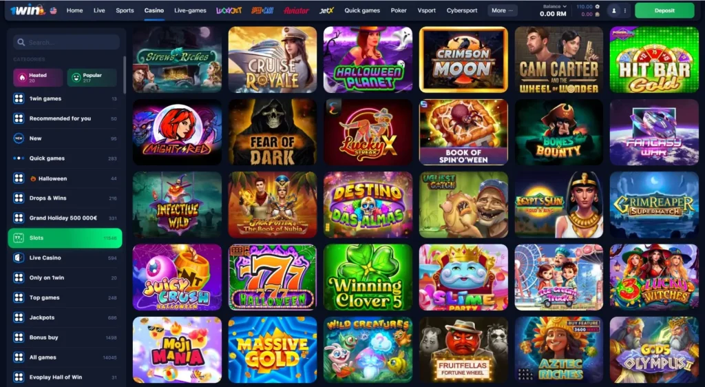 Online slots in 1WIN casino